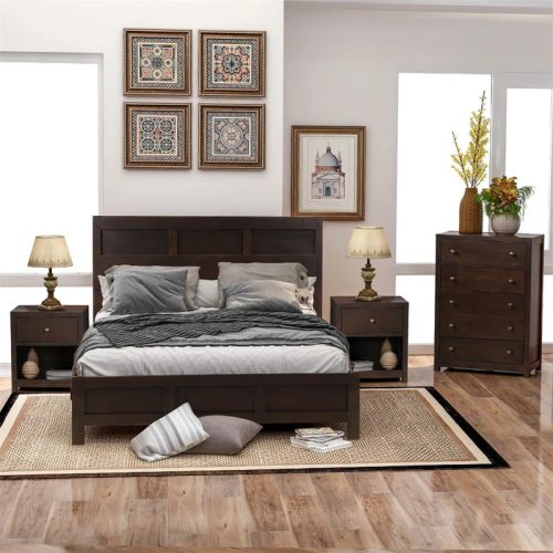 ERENDEL - Dark Brown Four Piece Bedroom Set