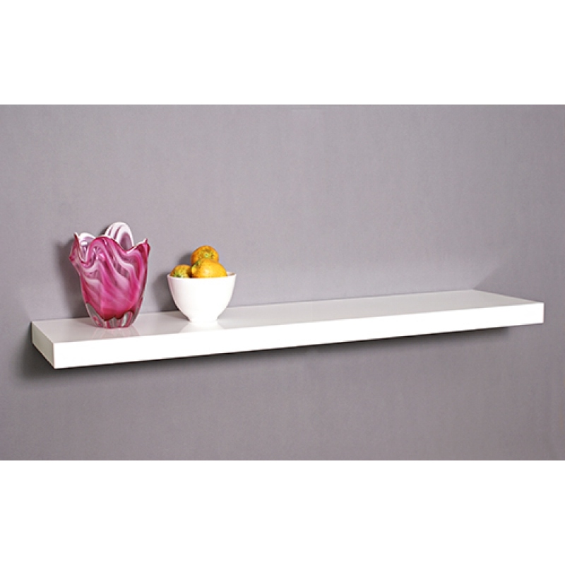 Floating Wall Shelf White Double Thickness