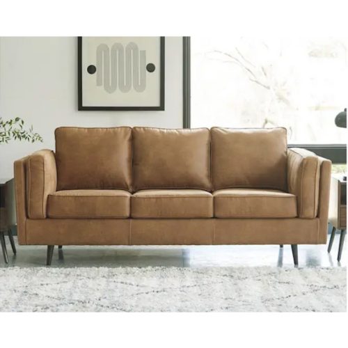 RUZBEH - Faux Leather Three Seater Sofa