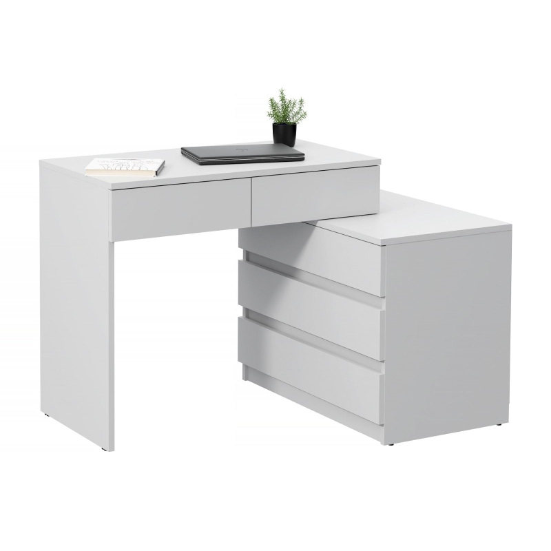 COUZE - L Shaped Work Table wit Multiple Drawers