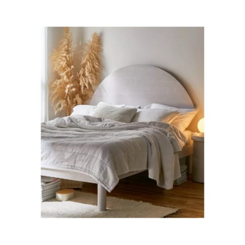 ZEY - Grey Round Headboard Queen size Bed
