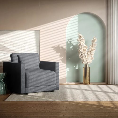 KEN - Grey Square Sofa Armchair