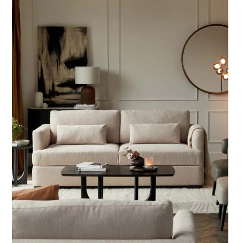 MOCCA - Oatmeal Traditional Three Seater Sofa