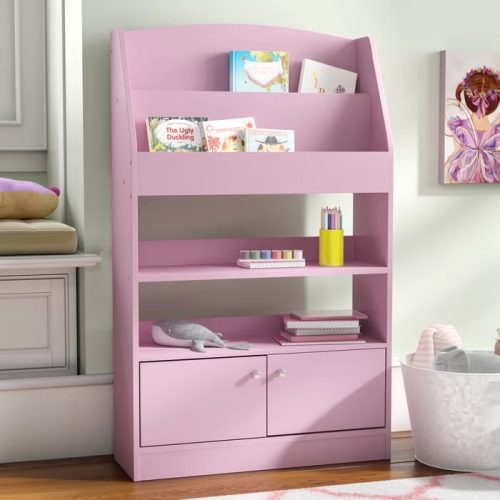 KURDISH - Pink Kids Bookshelf with Lower Cabinet