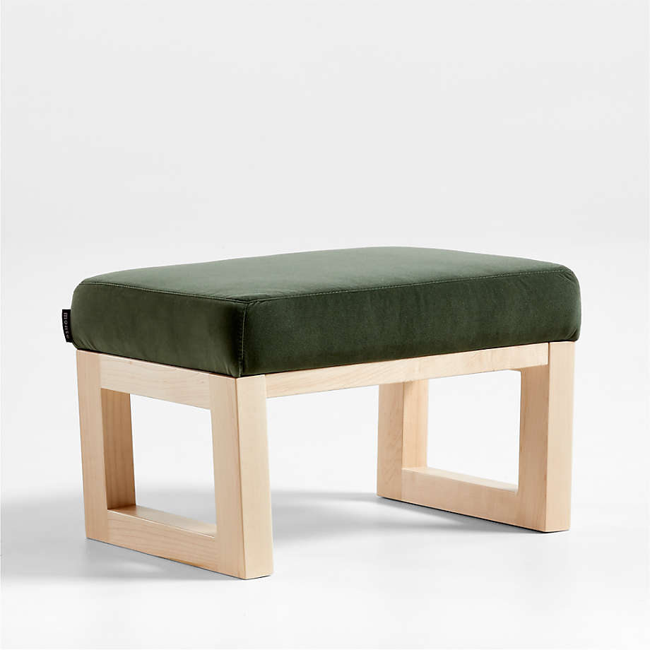 GREG - Green & Oak Footrest Stool