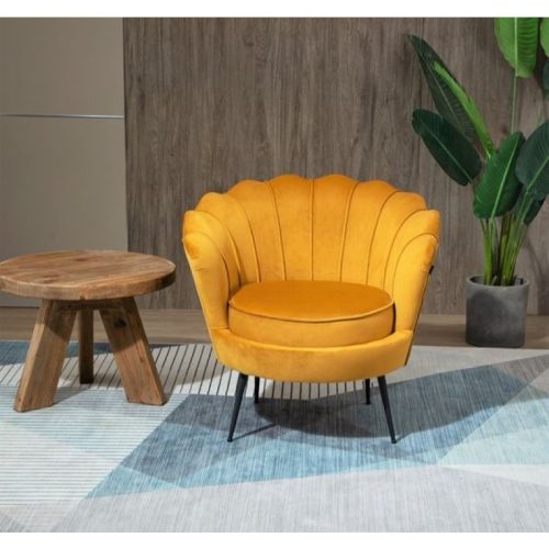 SARA - Yellow Shell Back Cocktail Chair