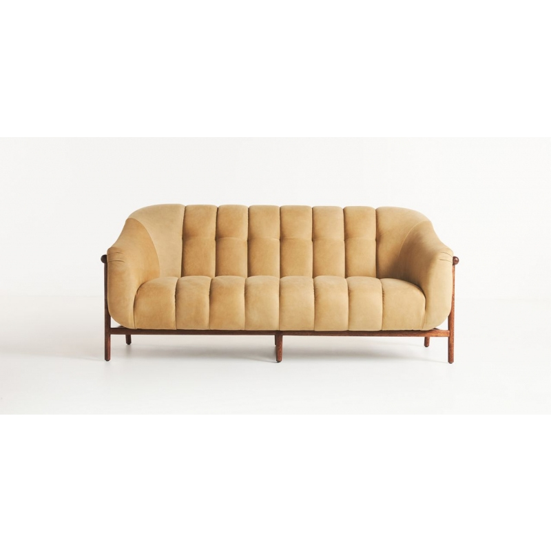 OZGE - Three Seater Channeled Tufted Sofa