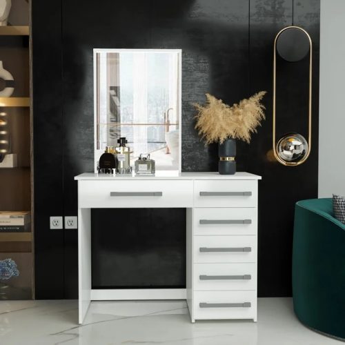 GRACE - White Vanity Table with Mirror