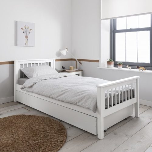 ARES - White Slatted Mission style  Teen Bed