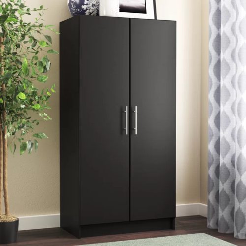 HEATH - Two Door Black Wardrobe
