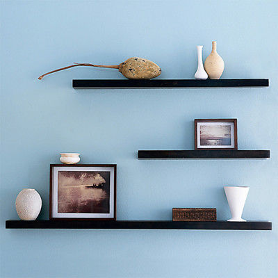 Floating Wall Shelves Three Piece  Black DIY
