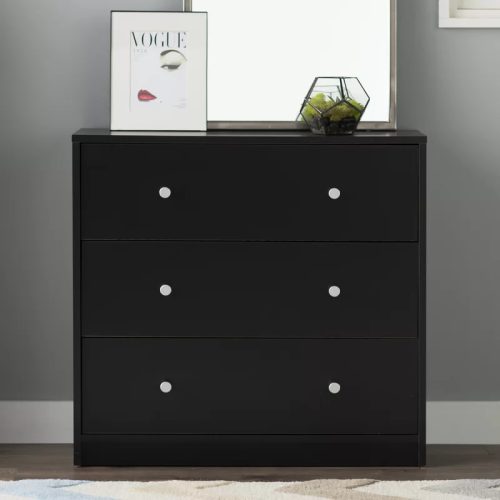 FOLDERD - Black Chest Of Three Drawers