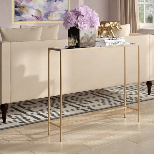 HUDSONY - Rectangular Metallic Leg Console Table