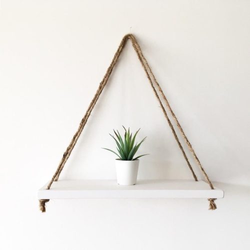 NATURAL - DIY Tough Rope Hanging Shelf White