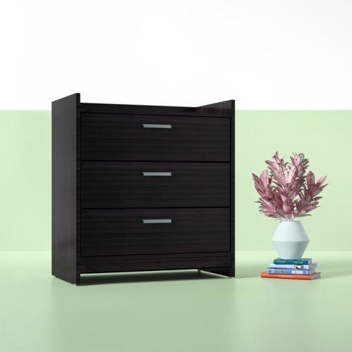 JACOS - Black Three Drawer Dresser