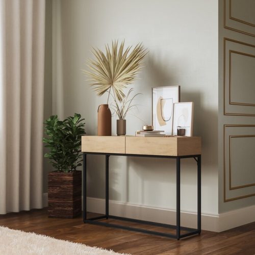 KORS - Two Drawer Metallic Base Console Table