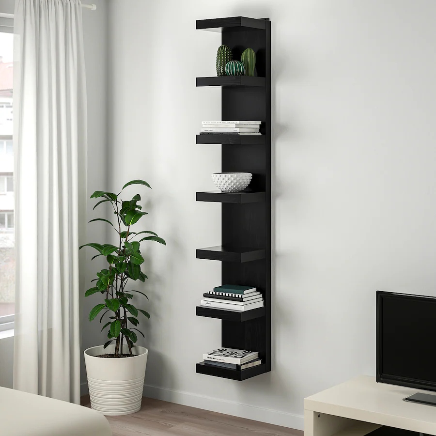TANNED - Seven Tired Black Wall Shelf Unit