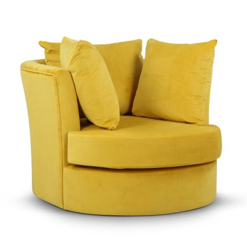 LIONEL - Elegant Yellow Sofa Chair with Cushions