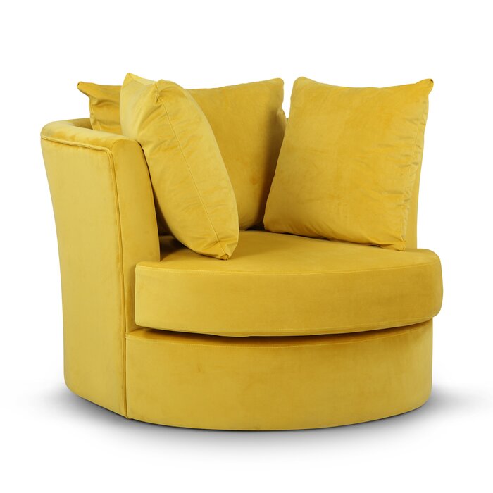 LIONEL - Elegant Yellow Sofa Chair with Cushions