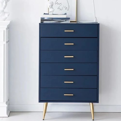 SEA - Four Drawer Chester Blue with Oak Brown legs
