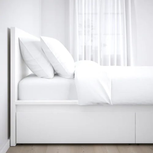 ASHER - Under Storage Boxes Single Bed - Wooden White
