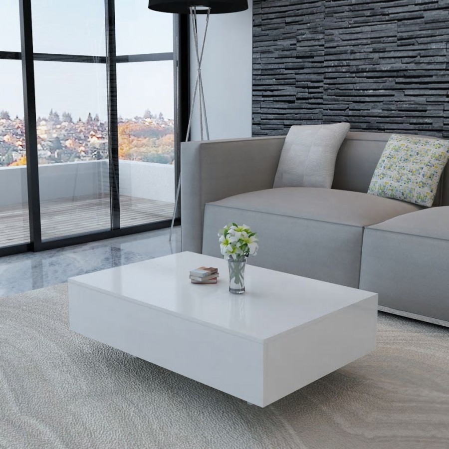 MELFED - White Glossy Coffee Table