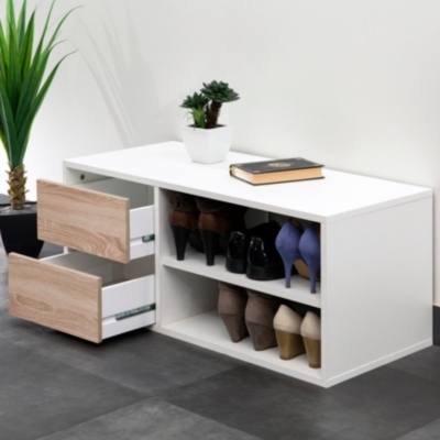 AEON - Two Drawer Two Shelf Shoe Rack