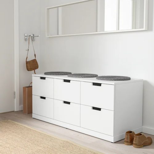 SCUFF - White Low Height Chest of Six Drawers