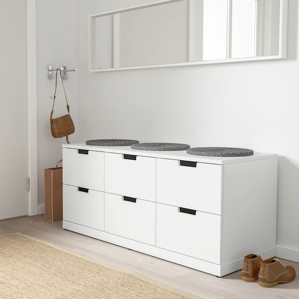 SCUFF - White Low Height Chest of Six Drawers