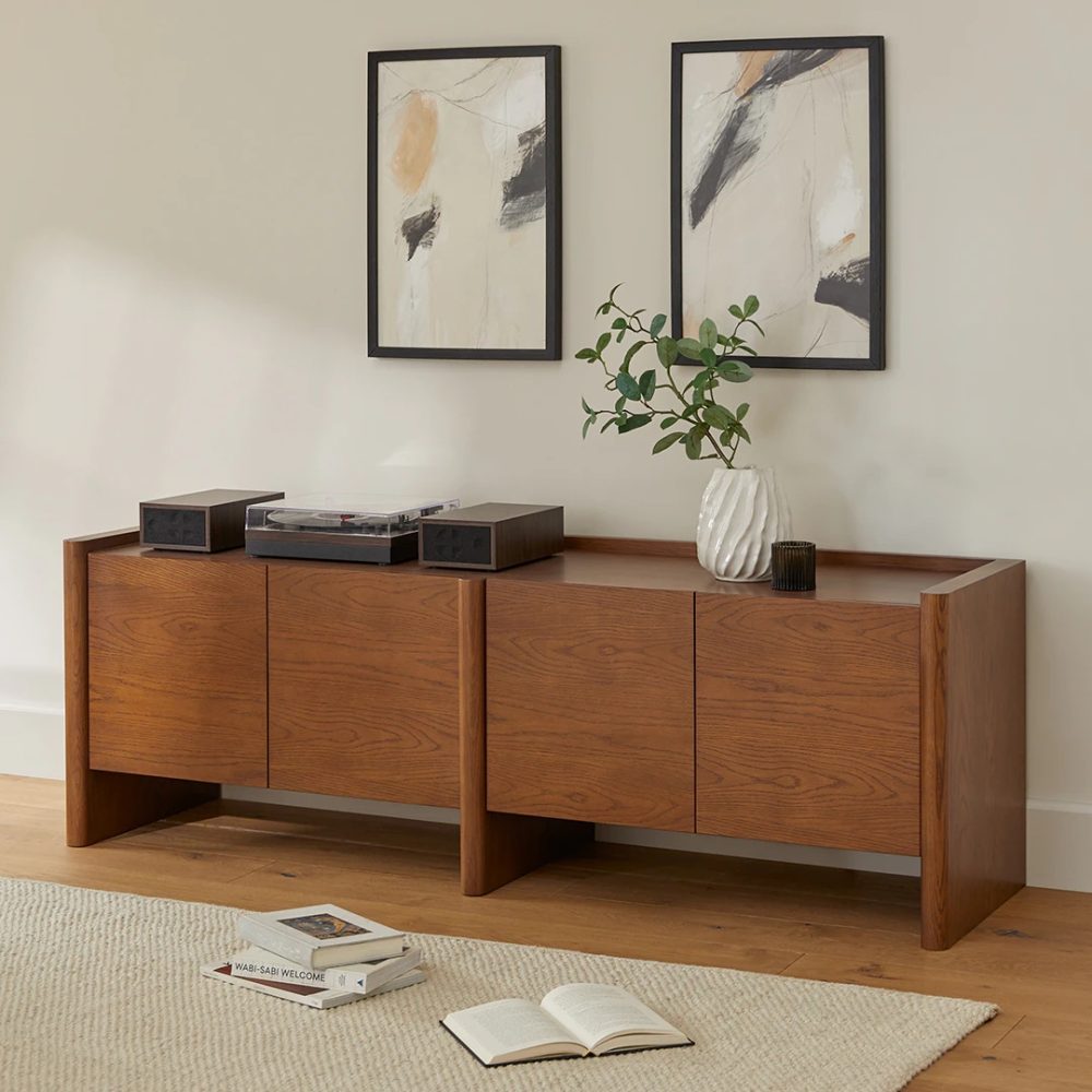 OLSEN - Round leg Medium Brown Color Side Board