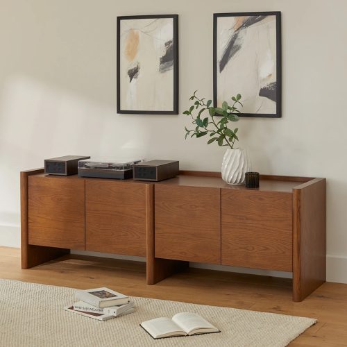 OLSEN - Round leg Medium Brown Color Side Board