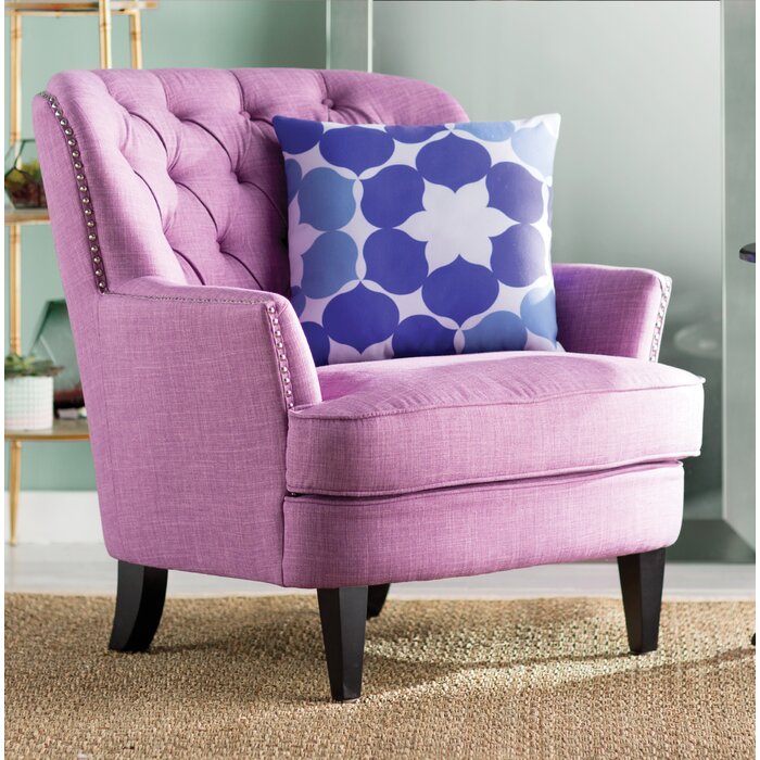 PALMARY - Purple Modern Flared Arm Sofa Chair