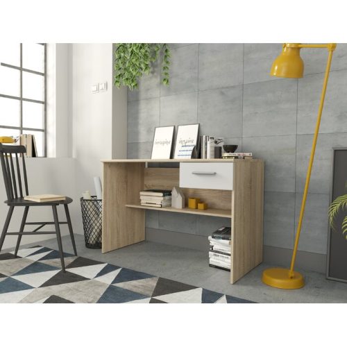 QUININ - Oak Brown & White Work Desk