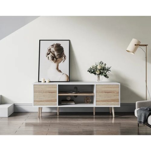 RIZEK - Oak Brown & White TV Console