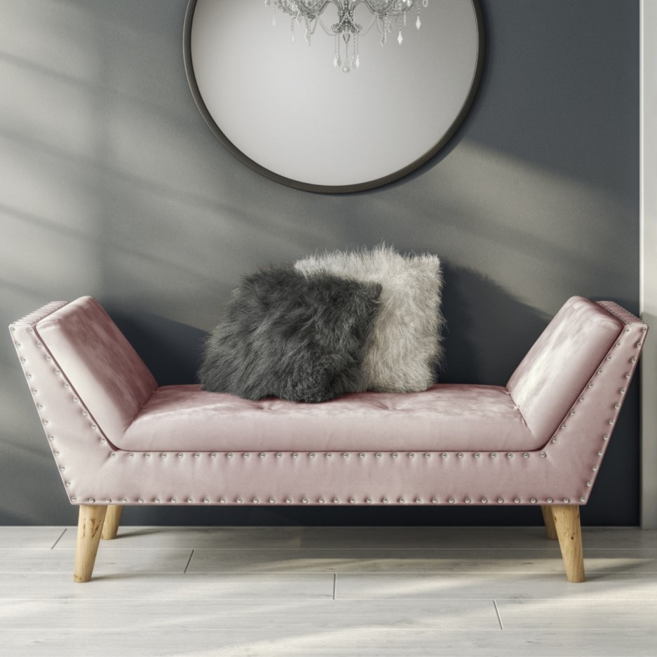 AROSSIRE - Baby Blush Pink Bench Seat