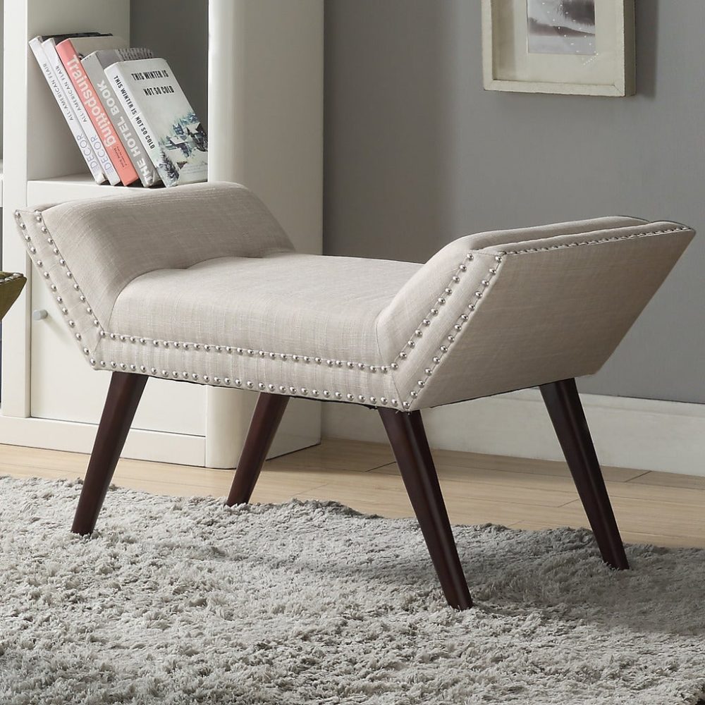 SWARALL - Bench with Nailhead Trim