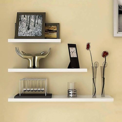 DIY Floating Wall Shelf Set Three Piece White