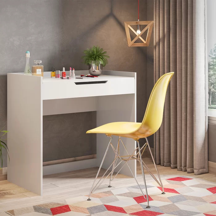 SIMER -  White Single Drawer Vanity Desk