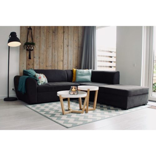 Black - L Shape Four Seater Sofa