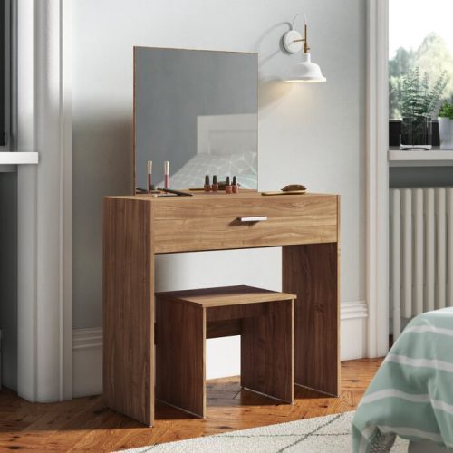 VIVEK - Vanity Table with Mirror and Seat Bench