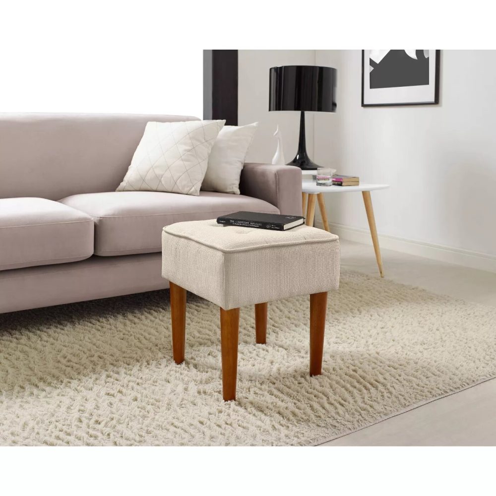 ZAREEN - Classic Tufted Square-Shaped Vanity Stool