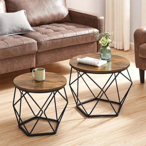 ROMANO - Coffee Table Set with Geometrical Base