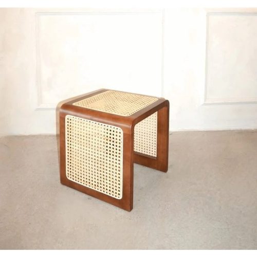 STOLIK - U Shaped Cane Paneled End Table