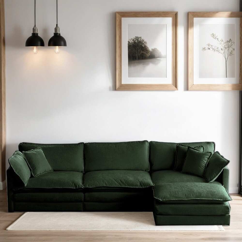 VERDANT - L Shaped Four Seater Sofa with Ottoman