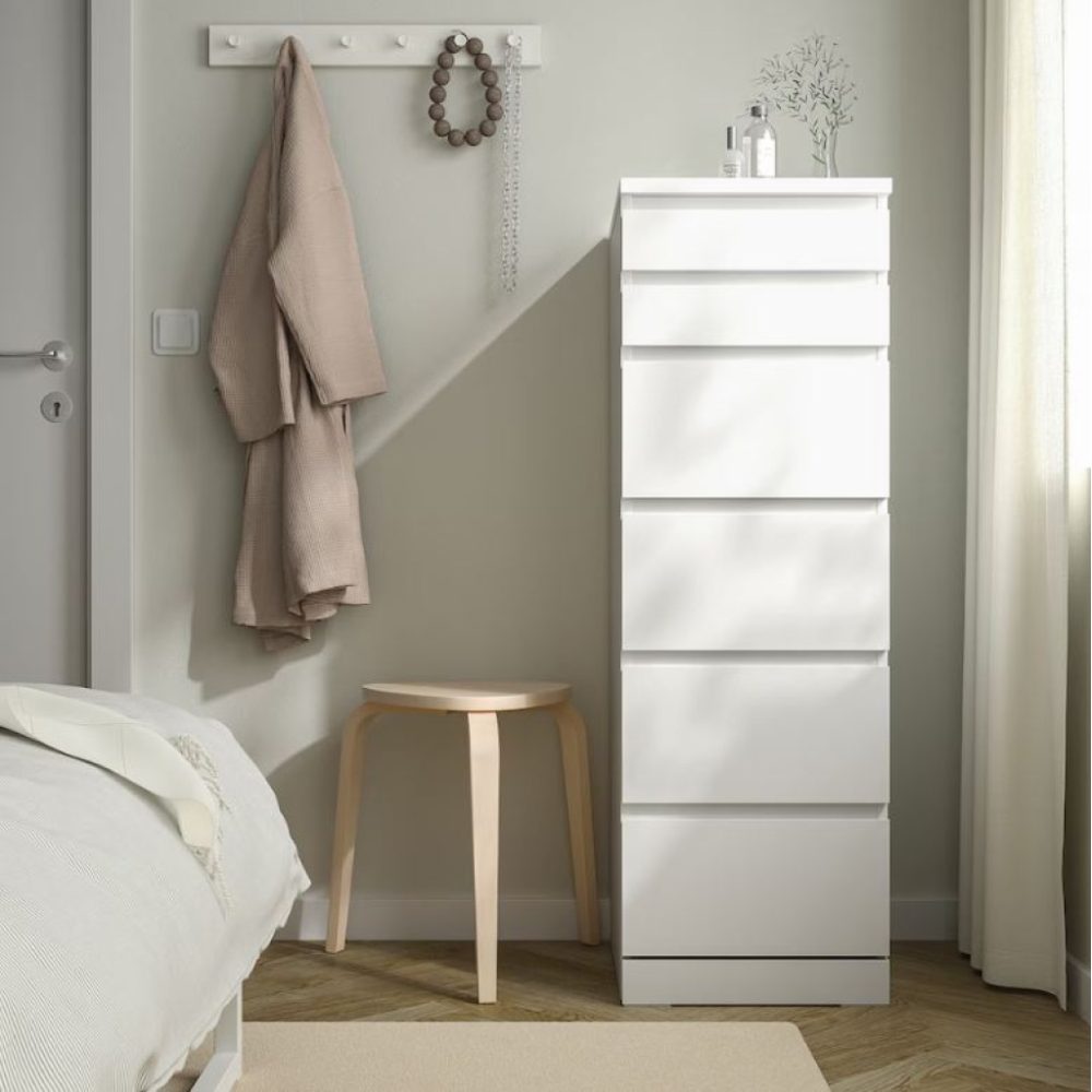 SERENADE - Chest of 6 Drawers with Integrated Mirror on Top