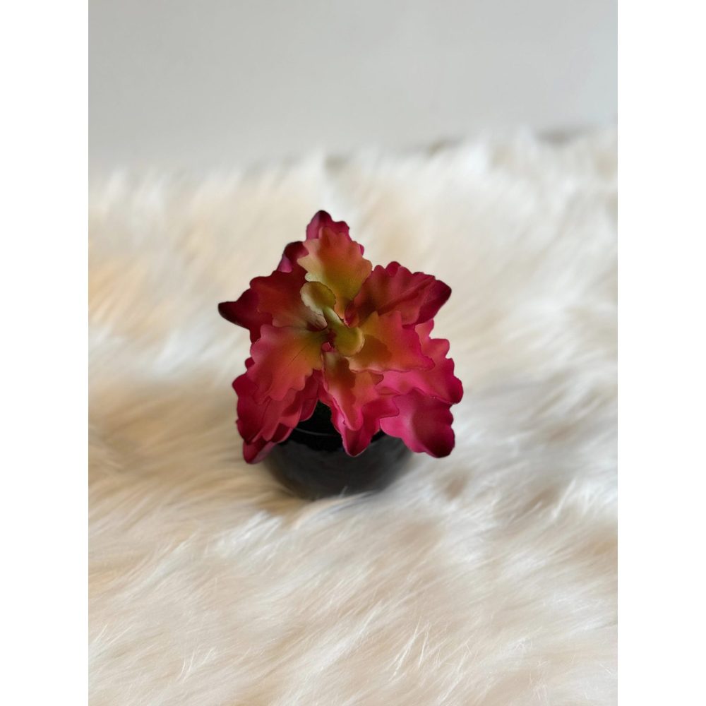 CRIMSON - Decorative Artificial Mini Planter with Black Pot