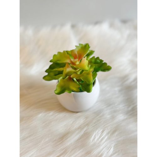 GREENGLOW - Decorative Artificial Mini Planter with White Pot