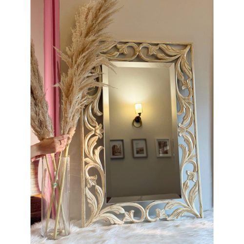 AURELIA - Vintage Style Wooden Carving Mirror