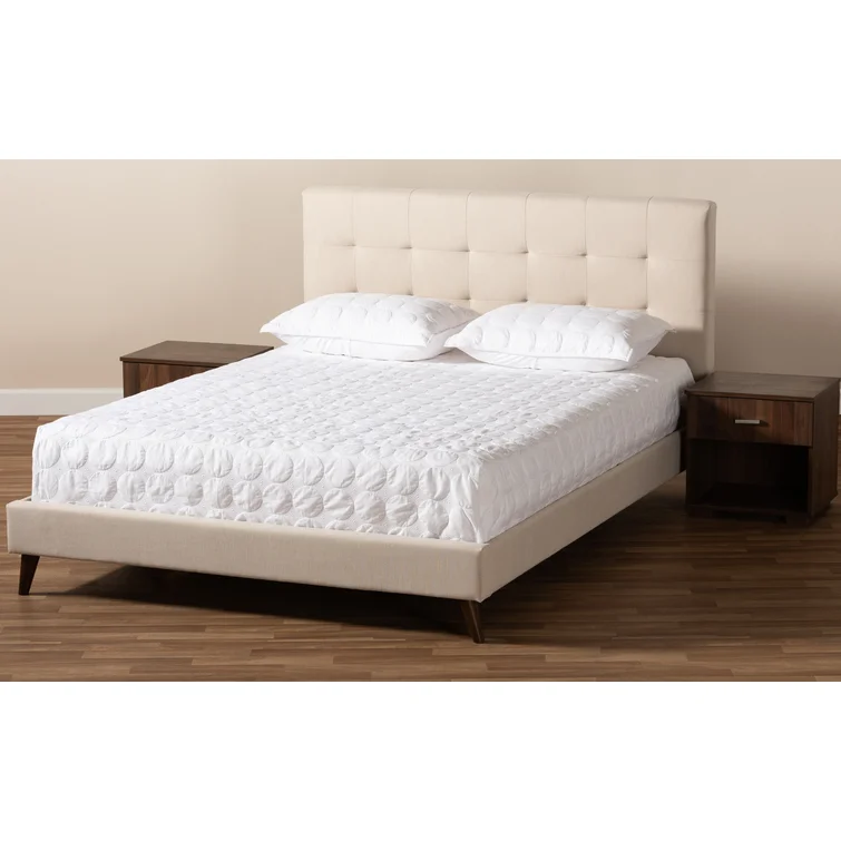 VESPER - Beige and Dark Walnut Brown Three Piece Bed Set