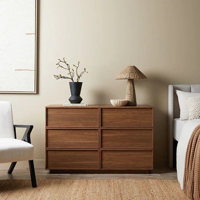 ORBIS - Walnut Brown Six Drawer Chester